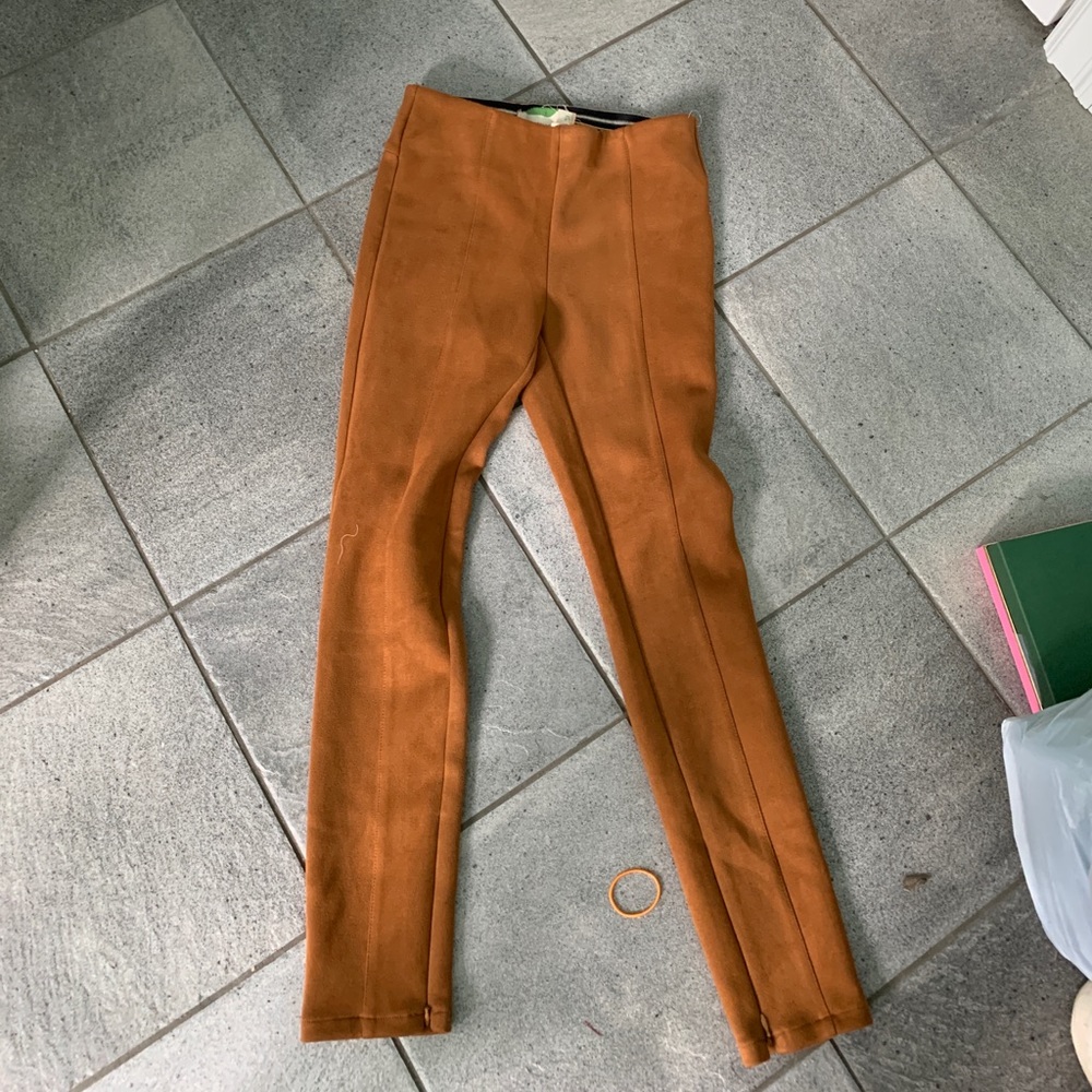 Anthropologie leggings faux suede